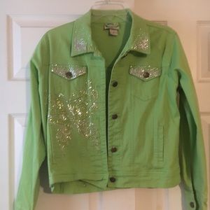 Green Women’s Jacket with rhinestones